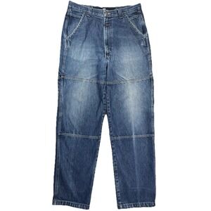 Vintage Marithe Francois Girbaud Men's Double Knee Blue Jeans Sz 34x35 Denim Y2K